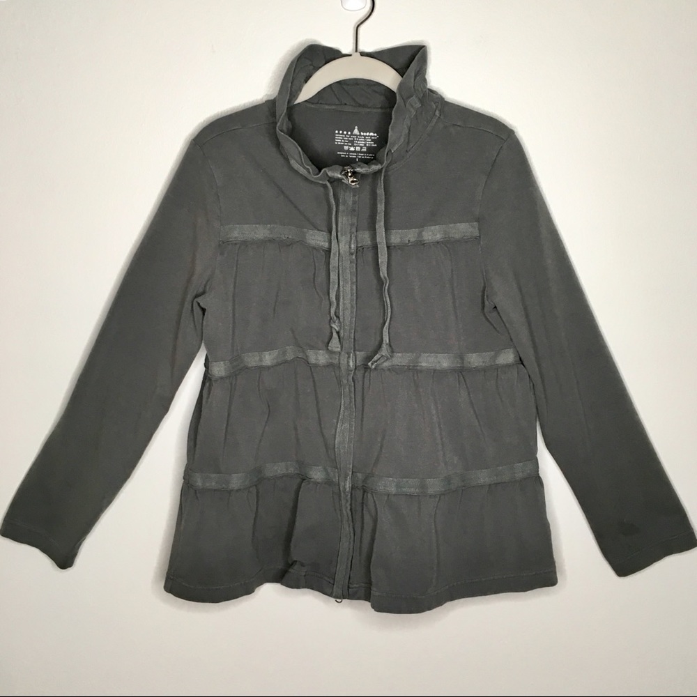 Neon Buddha Gray Tiered Cotton Jacket